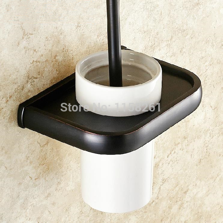 black oil rubbed bronze bathroom toilet brushed holder wall mounted ceramic cup f81397r