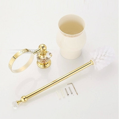 brass & crystal toilet brush holder,gold plated toilet brush bathroom products bathroom accessories hk-44k
