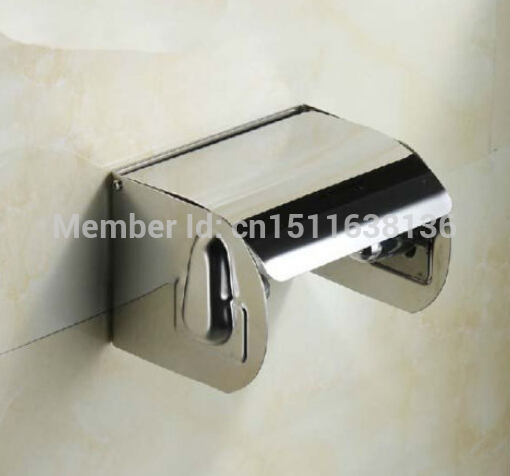 modern chrome brass semi-closed wall mounted bathroom toilet paper holder