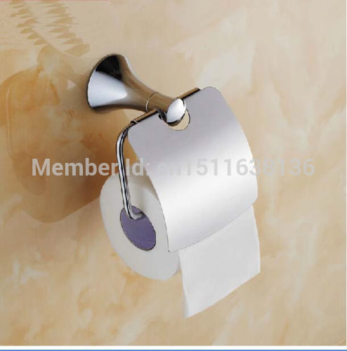 modern new wall mounted bathroom chrome brass toilet paper holder with cover
