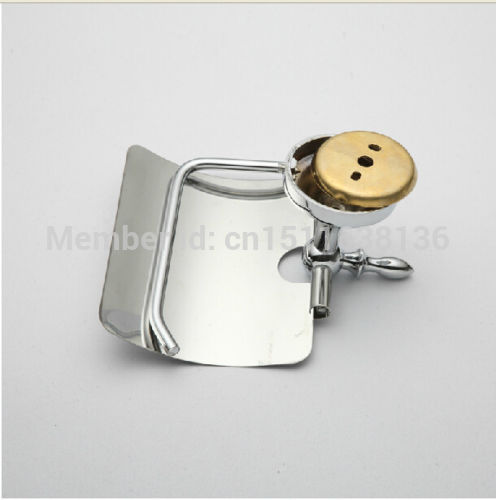 modern new wall mounted bathroom chrome brass toilet paper holder with cover waterproof