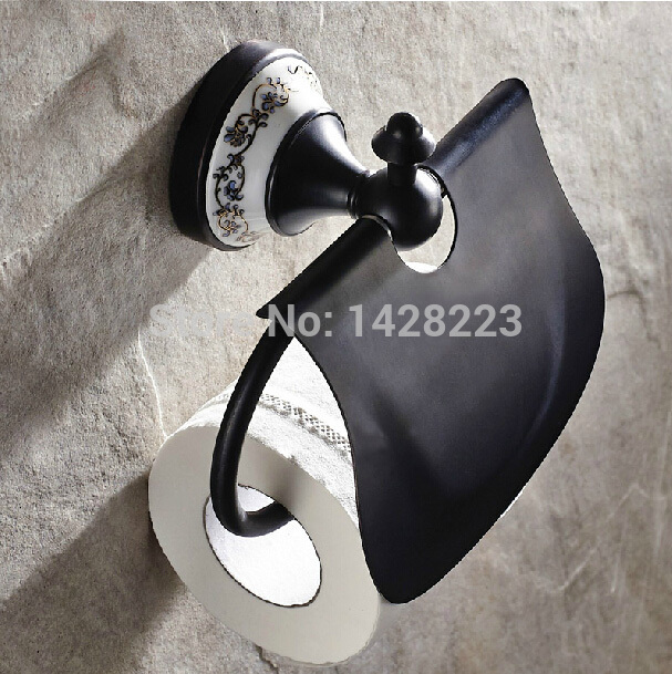 wall mounted brass toilet paper holder w/ cover oil rubbed bronze finished