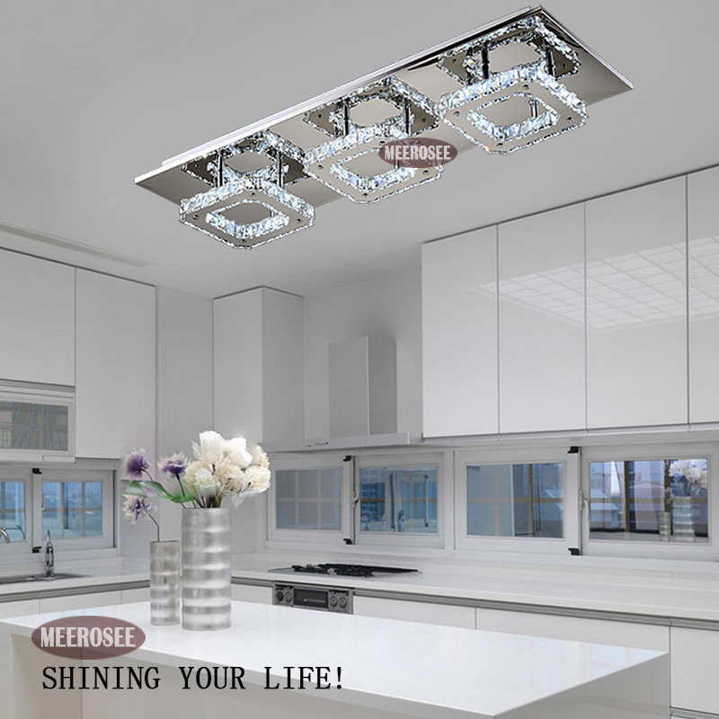 modern diamond led crystal ceiling light square lustre de cristal light fitting surface mounted crystal light fixture
