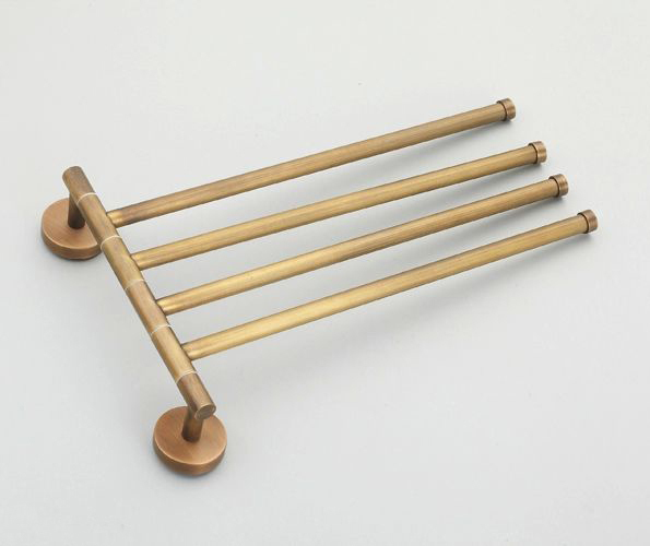 antique brass 360 degree rotation towel rack four layer activities towel bar/ holder bathroom accessories home decoration st3304