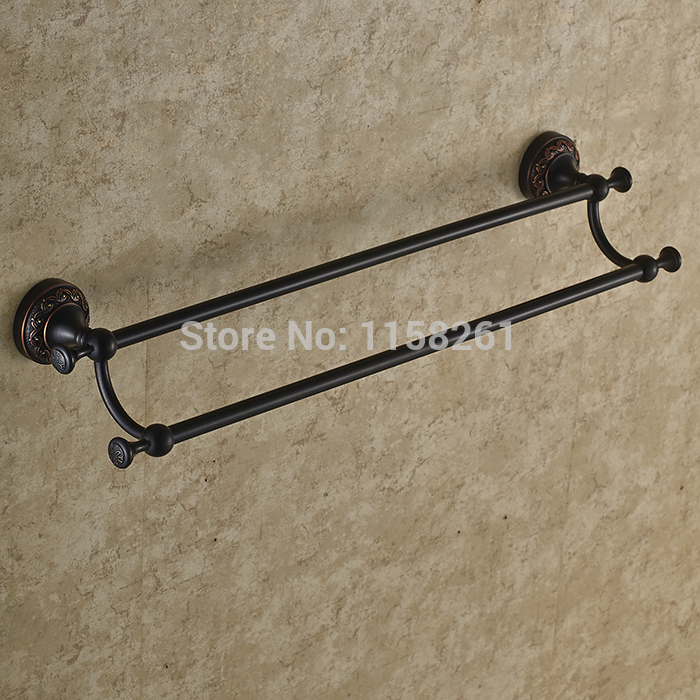 double towel rack towel bar towel hanging copper black fashion bathroom antique bronze hardware accessories h91348r