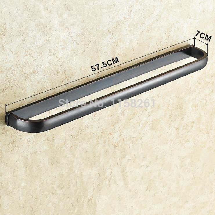fashion copper black towel rack single pole towel rack bathroom towel hanging bathroom accessories f81324r - Click Image to Close