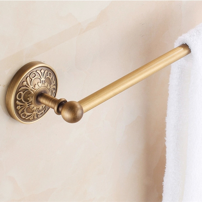 new designed wall mounted classical antique brass bathroom towel rack holder single towel bar ha-21f