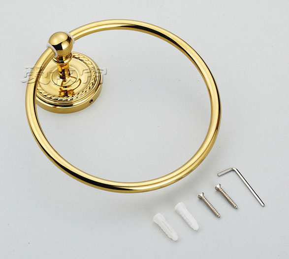 brass golden towel ring
