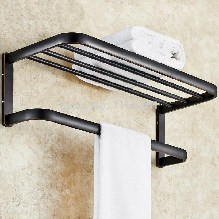 ! black bathroom copper towel bar set rack towel holder hanger bathroom el f81344-2r