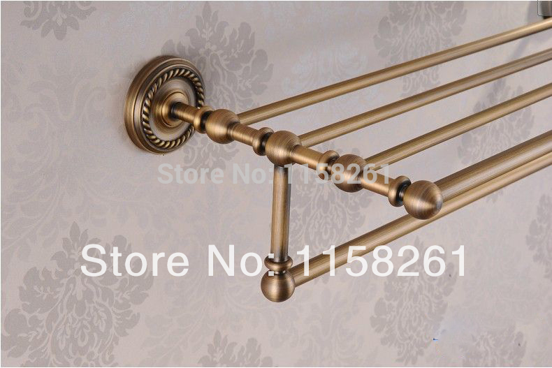 new arrival antique copper towel rod rack shelf towel rack fashion bathroom accessories luxury bath towel hj-1312f