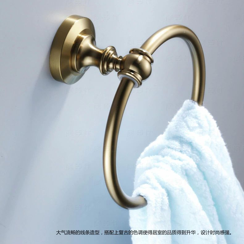 wall mount antique bronze towel ring bathroom accessories bath towel holder aluminum material bath hardware set banheiro mj-7013
