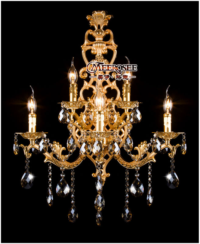 luxury crystal wall sconce light crystal lighting md8841 gold color