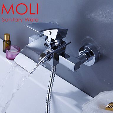 wall bath mixer waterfall faucet square bath shower water tap tub faucet