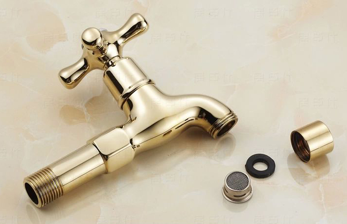 garden gold plate bathroom washing machine tap laundry mop pool cold water bibcock bathroom faucet bath tap water decoration8208 - Click Image to Close