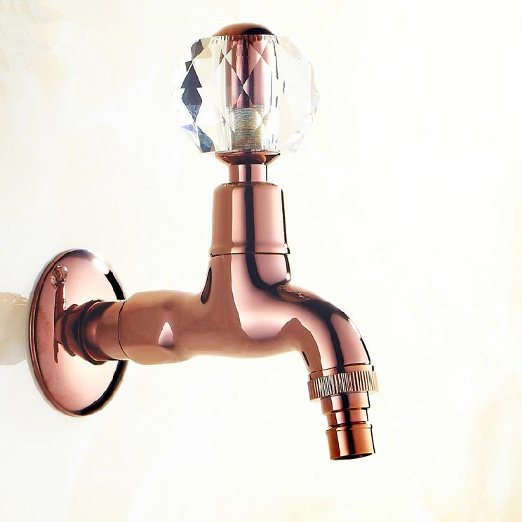 new style rose gold lengthening bibcock faucet brass wall mounted bathroom washing machine faucet outdoor bathroom mixer 9408e