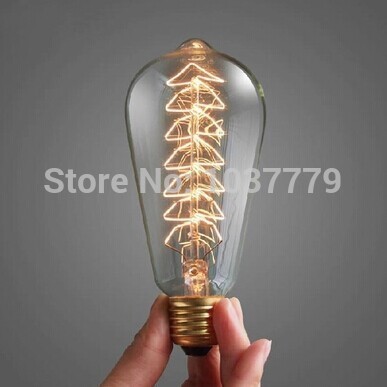 50pcs/lot selling edison filament bulbs in christmas tree shape inside e27 110-240v 40w