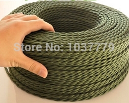 100meter/roll multicolour grey green electric wire colorful vintage electrical wire fabric lighting wire