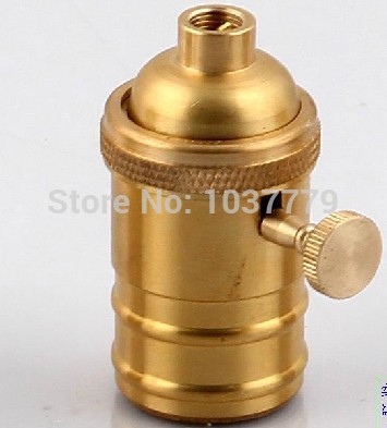 50pcs brass holder nature e27 brass sockets with knob switch